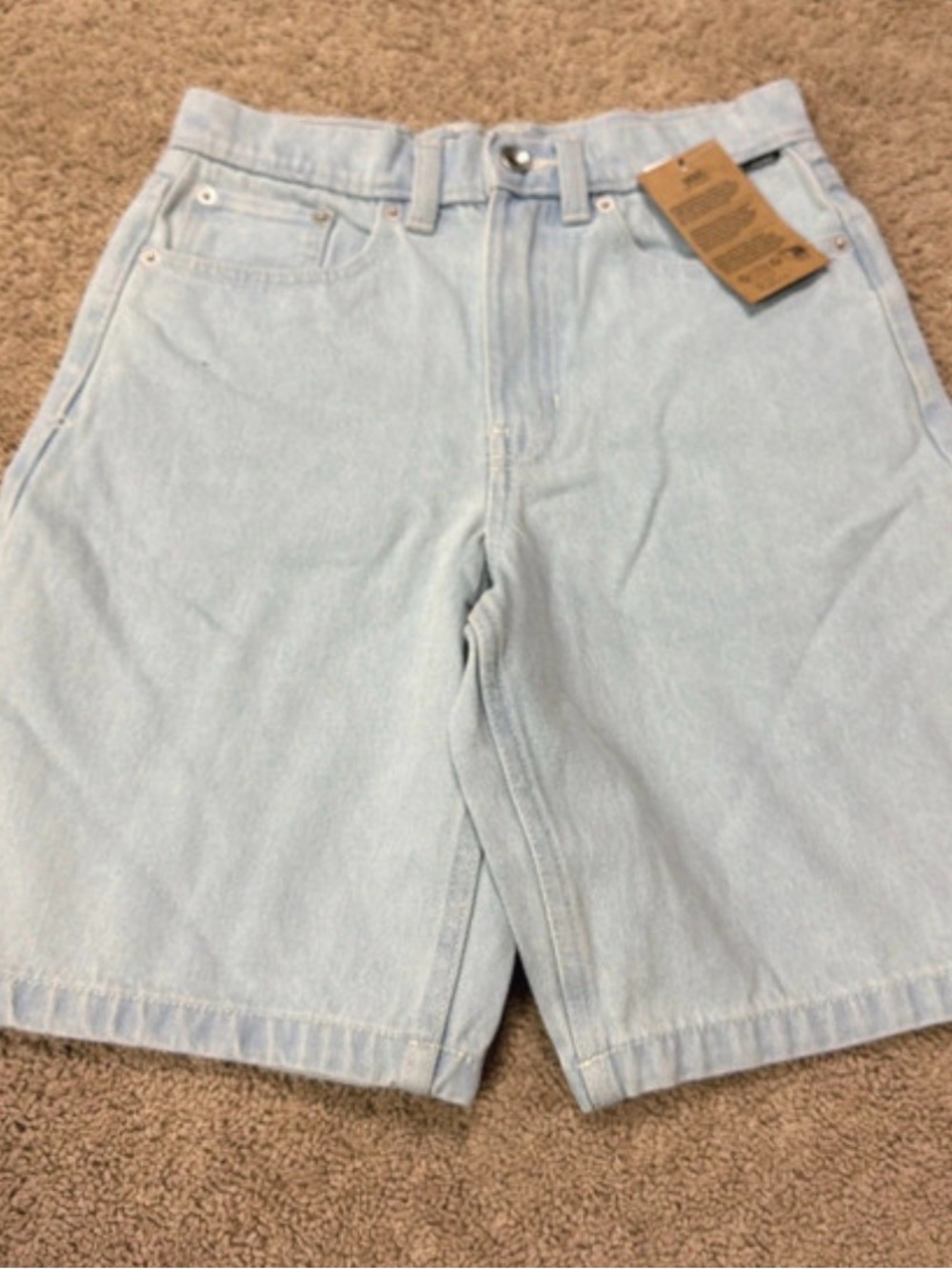 Vans youth baggy Light Wash Denim Shorts NWT